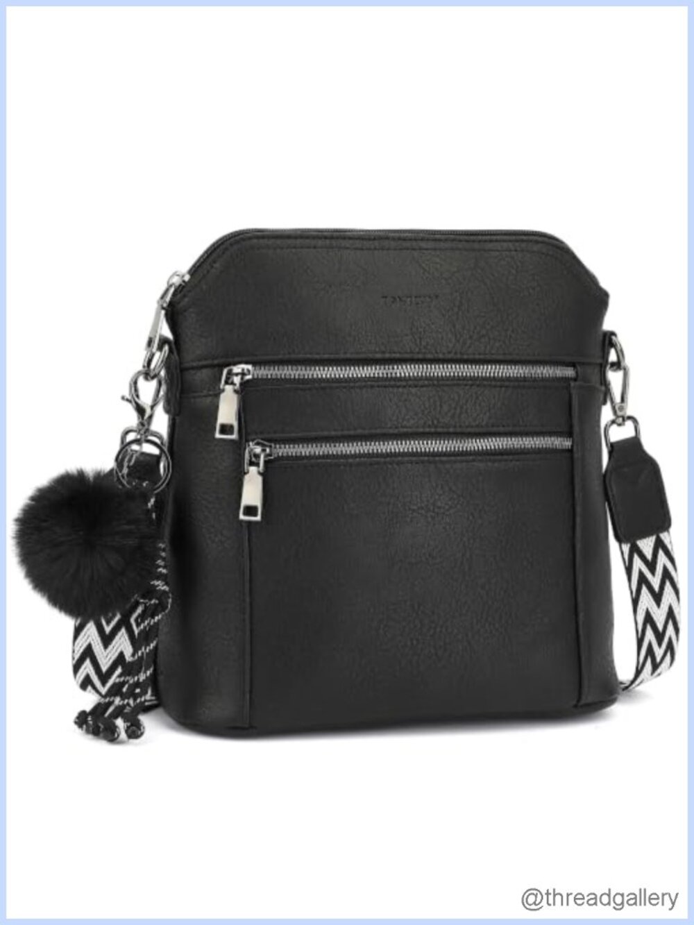 Vegan Leather Crossbody Bag Medium Multi-Pocket Travel Purse
